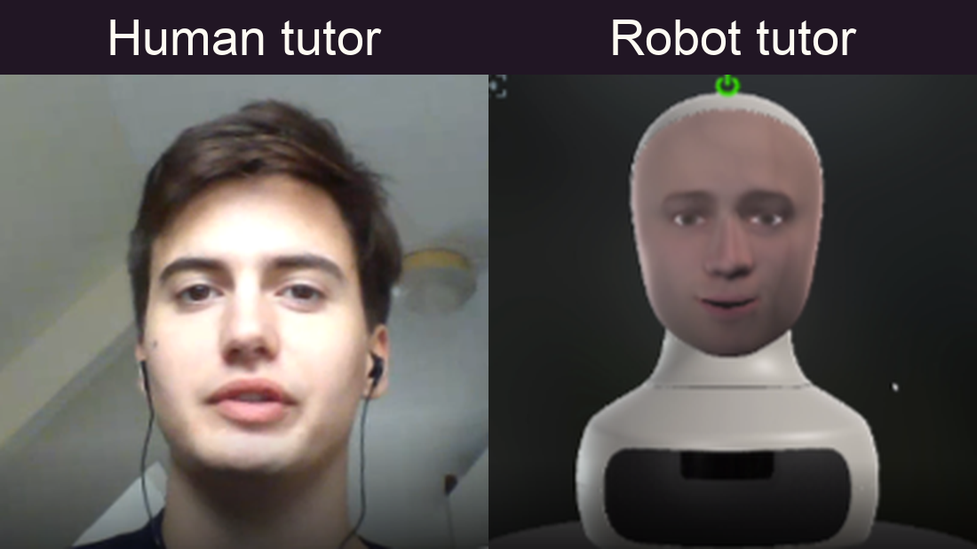 Matched human and robot tutor stimuli from Figure 1.
